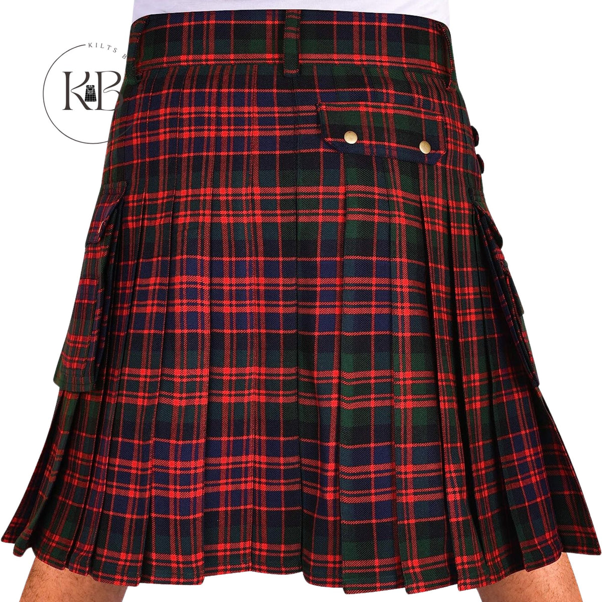 Scottish McDonald Tartan Utility Fashion Pocket Active Men Kilt