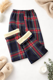 Black Stewart Tartan Winter Wide-Leg Pants | Fleece Lined