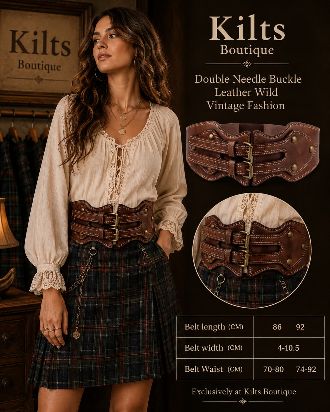 Luxury Ladies Wide Elastic Vintage Leather Waist Belt