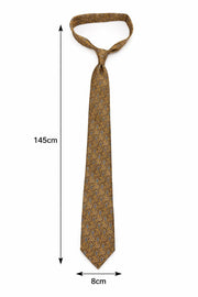 Men & Women Paisley Tie Gold Brown Classic Necktie 145cm x 8cm Formal Wedding Office