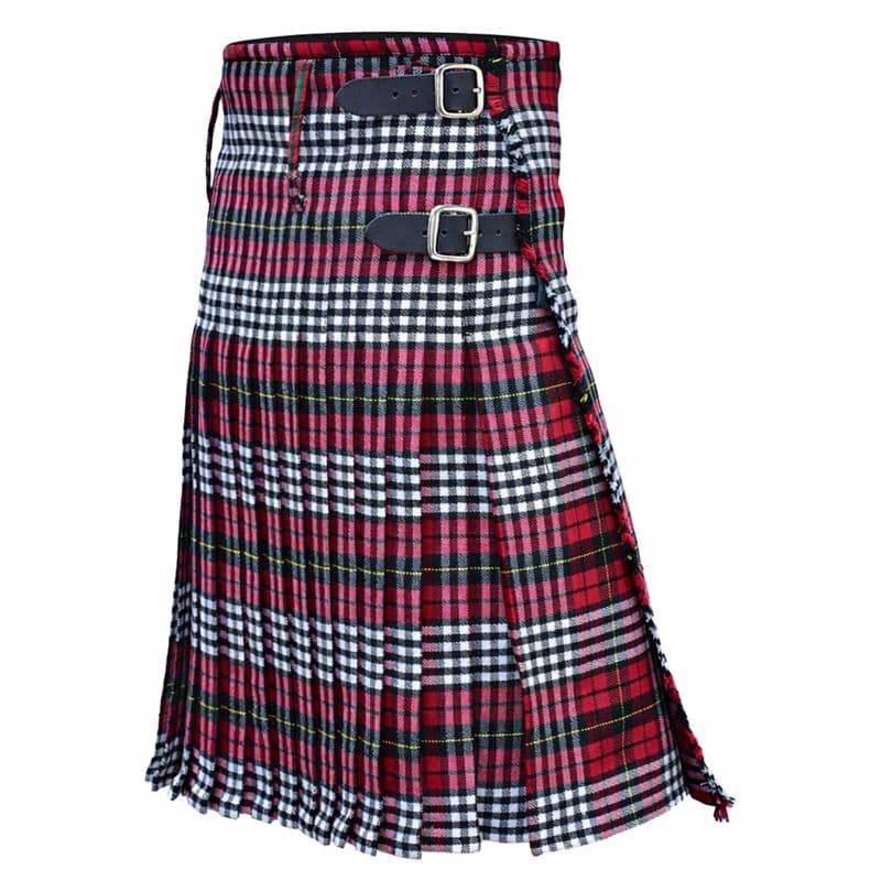 Morton Tartan Traditional 8 Yard Kilt Set with Sporran, Leather Belt, Buckle and Kilt Pin