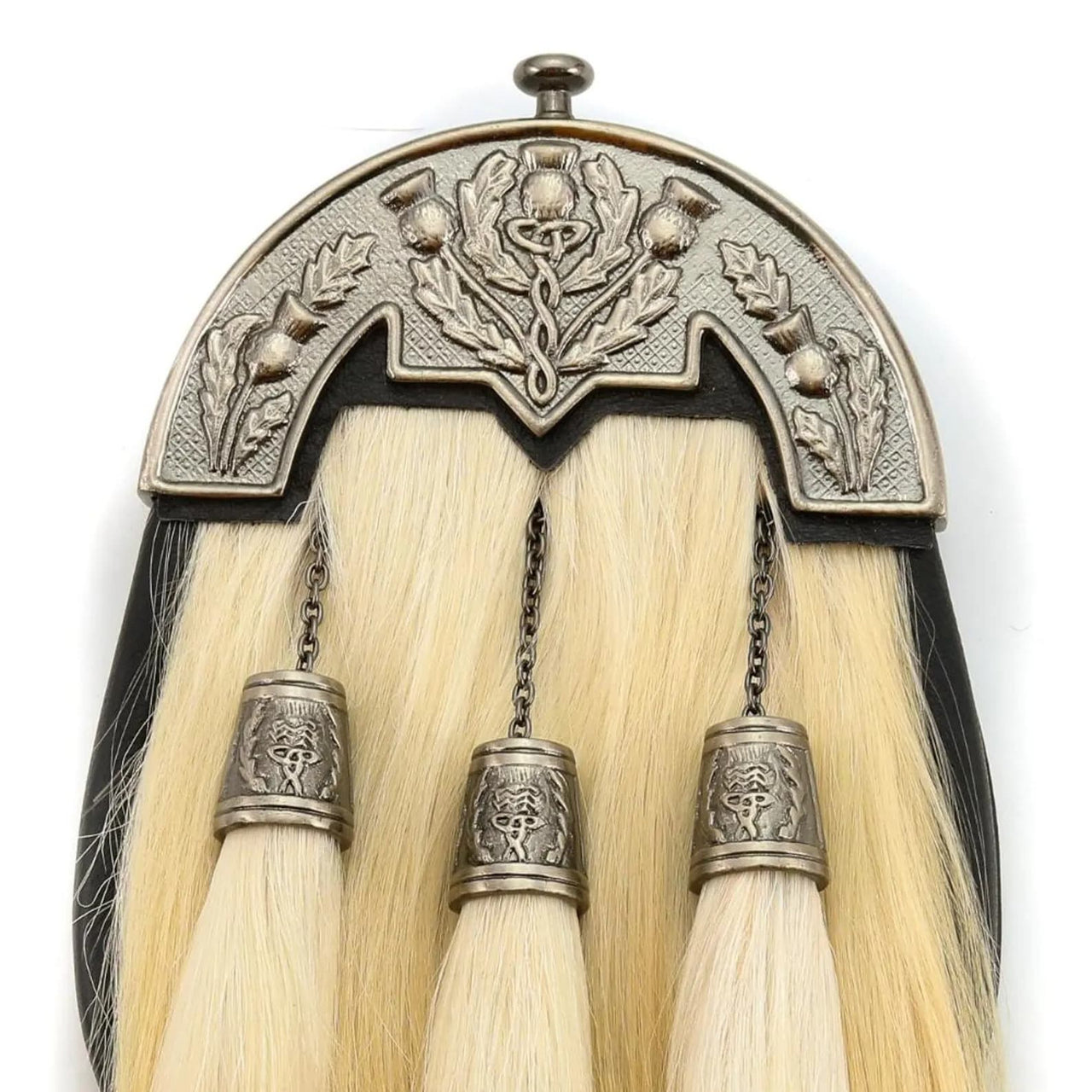 Handmade Scottish Goat Hair Sporran with Thistle Cantle