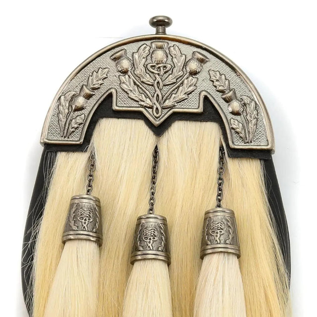 Handmade Scottish Goat Hair Sporran with Thistle Cantle