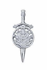 Scottish Thistle Kilt Pin – Dirk Style Chrome Finish