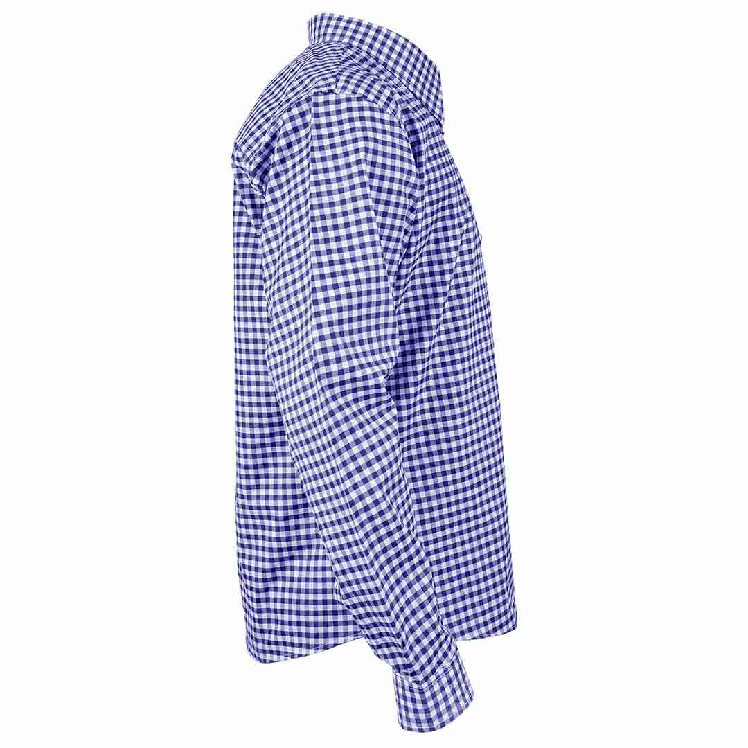 Men’s Bavarian Gingham Shirt Blue Check Shirt for Oktoberfest & Casual Wear