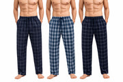 Men’s Plaid Pajama Pants Cotton Sleepwear Elastic Waist Lounge Bottoms