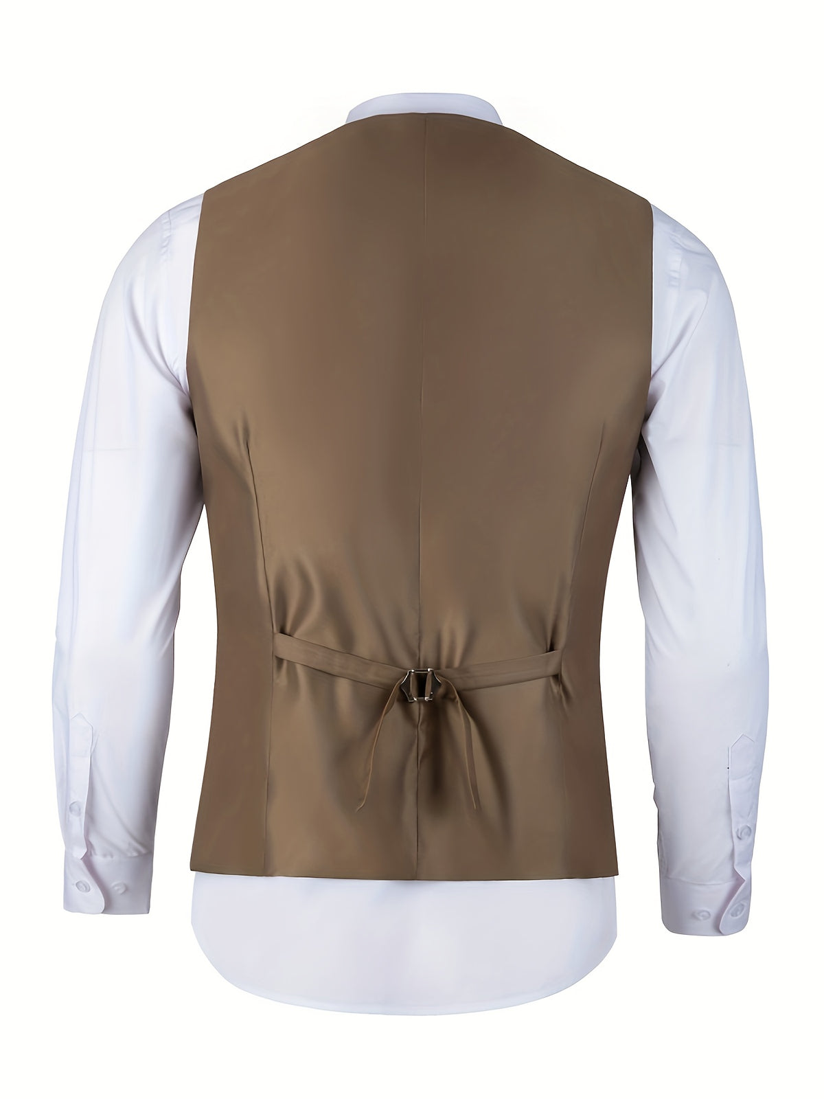 Men's Slim-Fit Vintage V-Neck Sleeveless Business Vest – All-Season Formal Waistcoat