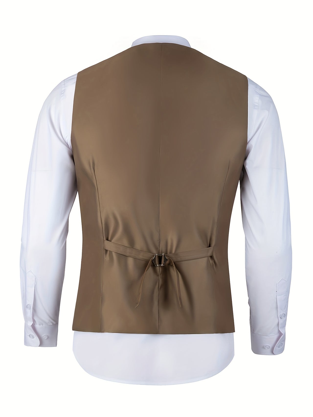 Men's Slim-Fit Vintage V-Neck Sleeveless Business Vest – All-Season Formal Waistcoat