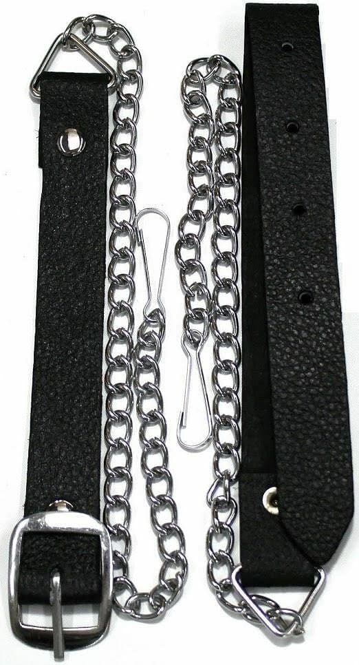 Handmade Black Leather Rob Roy Sporran with Chain Set