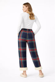 Black Stewart Tartan Winter Wide-Leg Pants | Fleece Lined