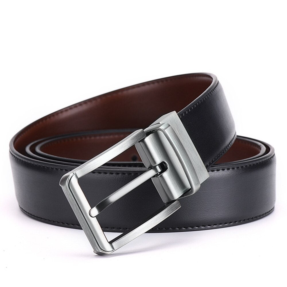 Genuine Leather Belt Double sided belt Men Belt Laser engraving Luxury Strap