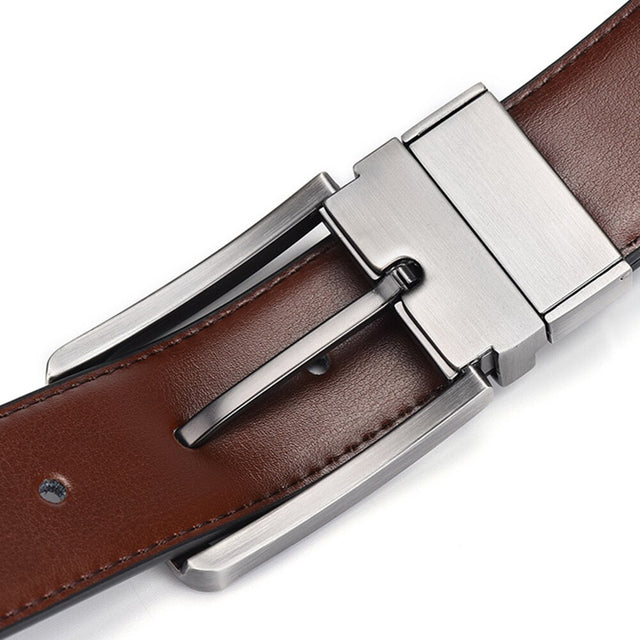 Genuine Leather Belt Double sided belt Men Belt Laser engraving Luxury Strap
