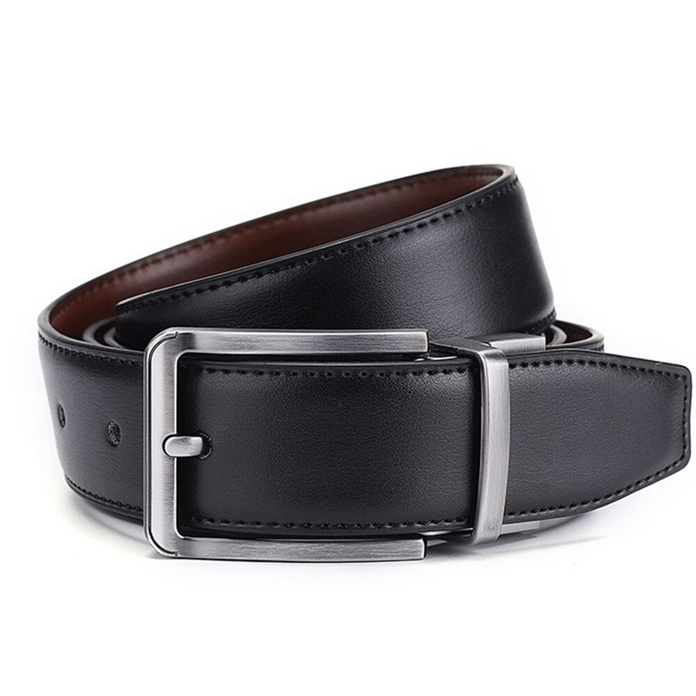 Genuine Leather Belt Double sided belt Men Belt Laser engraving Luxury Strap