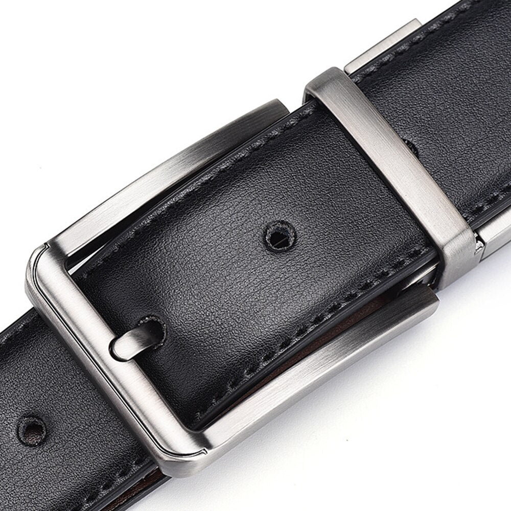 Genuine Leather Belt Double sided belt Men Belt Laser engraving Luxury Strap