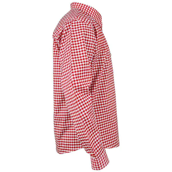 Men’s Bavarian Gingham Shirt Red Check Shirt for Oktoberfest & Casual Wear