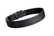 Black Leather Kilt Belt Celtic Embossed Scottish Thistle Highland Belt
