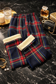 Black Stewart Tartan Winter Wide-Leg Pants | Fleece Lined