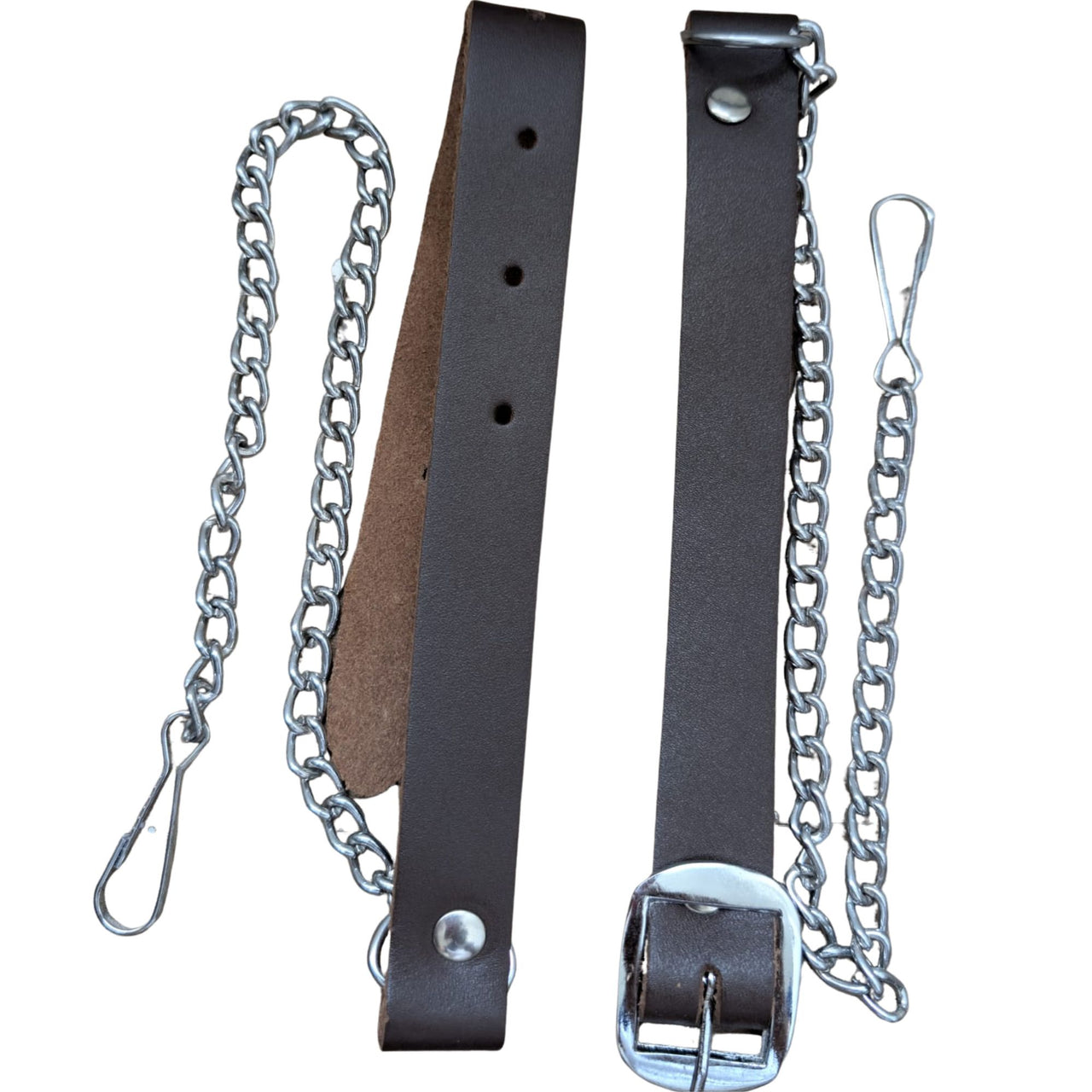 Brown Leather Scottish Kilt Sporran Chain Belt – Celtic Belt for Men’s Highland Dress Adjustable 26-44 Inch Waist