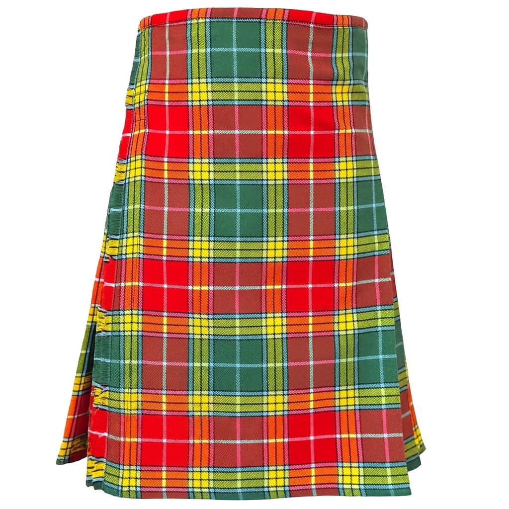 Buchanan Old/Ancient Tartan Kilt – Scottish Highland 8-Yard, 16oz Acrylic Wool, 24" Drop, Sizes 28–54