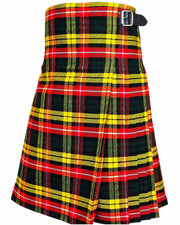8 Yard Buchanan Modern Tartan Kilt for Men Traditional Scottish Highland Wear Plaid Acrylic Wool Kilt with Adjustable Straps