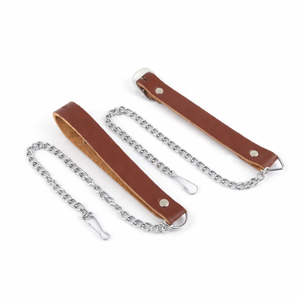 Clan Wallace Tartan Leather Sporran with Tassels – Brown Celtic Embossed Kilt Pouch – Traditional Scottish Highland Dress Accessory