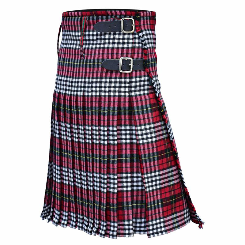 Morton Tartan Traditional 8 Yard Kilt Set with Sporran, Leather Belt, Buckle and Kilt Pin
