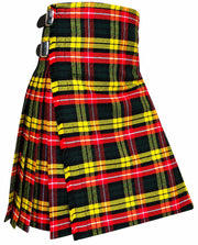 8 Yard Buchanan Modern Tartan Kilt for Men Traditional Scottish Highland Wear Plaid Acrylic Wool Kilt with Adjustable Straps