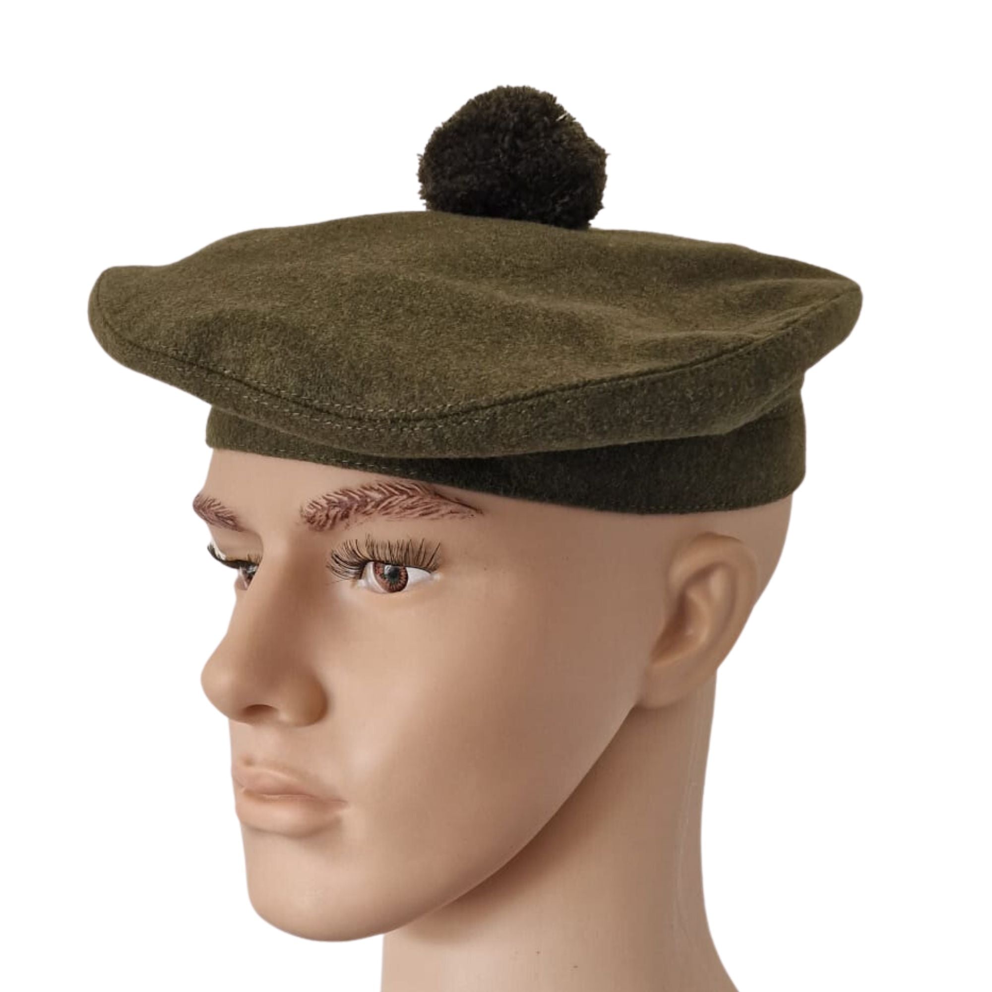 Green Scottish Tam O Shanter Hat Military Bonnet Beret Balmoral Army C