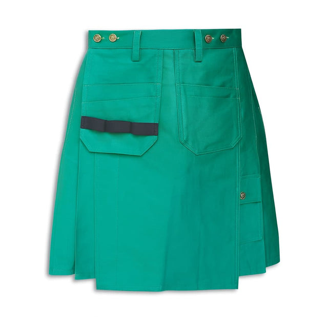 Green skirt with pockets on a white background