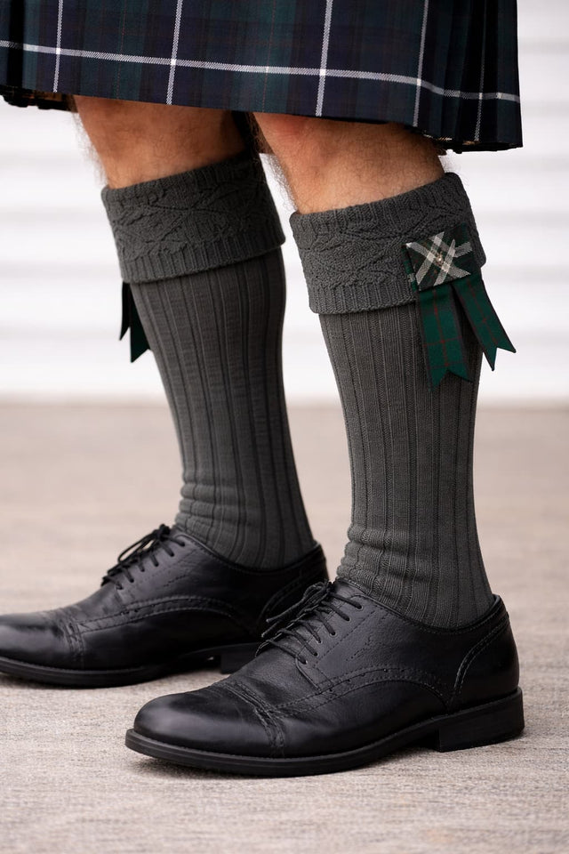 Men’s Scottish Kilt Hose Socks – Wool Blend Traditional Highland Knee High Socks