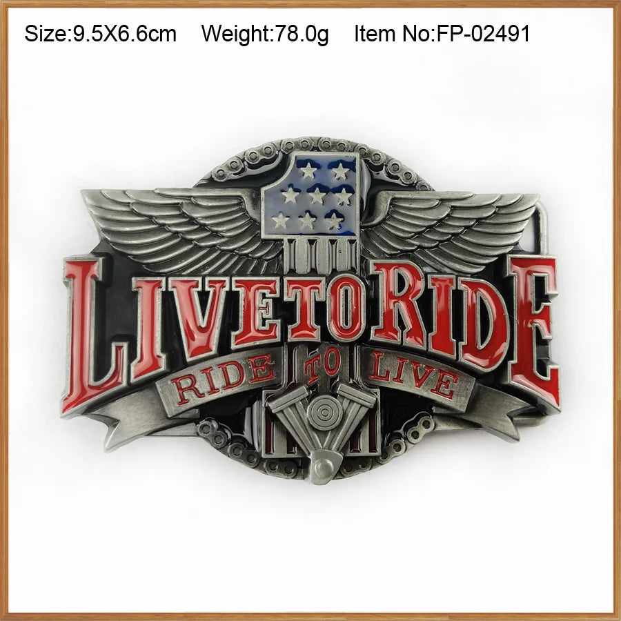 Cowboy Rider Zinc alloy Lucky Luke horse driver belt buckle pewter finish 4cm width loop
