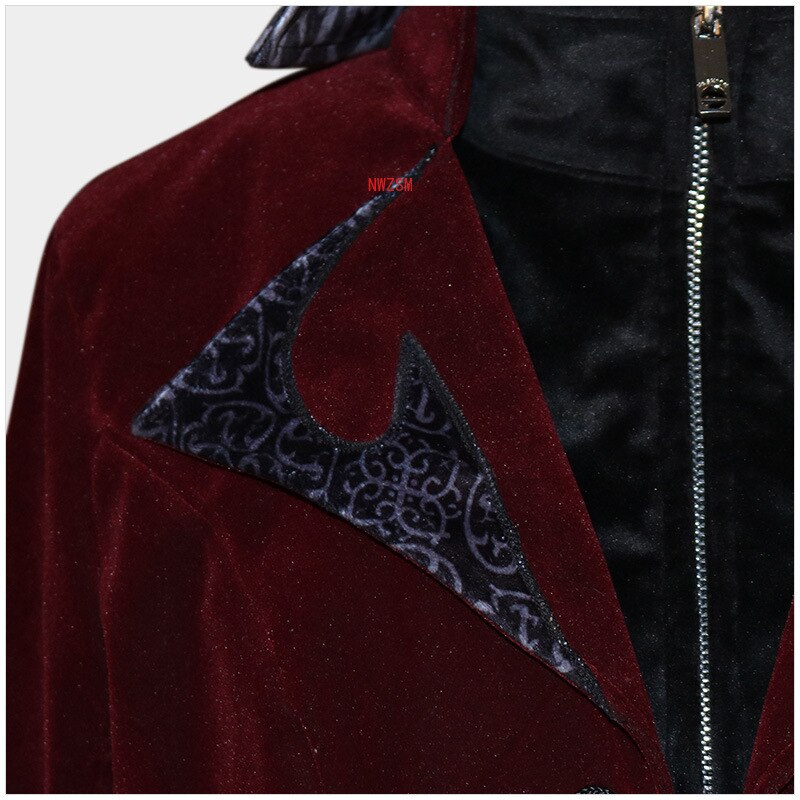Women Medieval Dress Velet Stand Collar Tailcoat Gothic Vampire Jacket Coats
