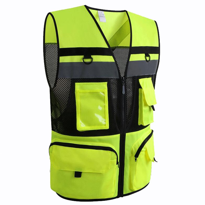 Mesh Rave Gillet High Visibility Utility Safety Vest Mesh Breathable Work Gilet Hi Vis