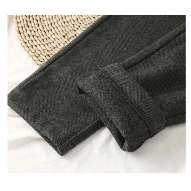 Woolen Pants Women's Harem Pencil Pants 2024 Autumn Winter High Waisted Casual Suit Pants