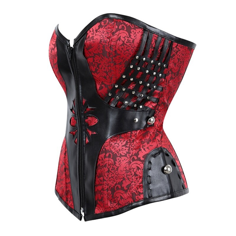 Overbust Corset and Bustiers Tops Red Black Gothic Corsets