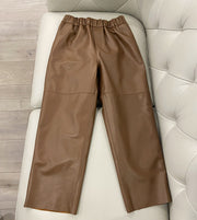 Genuine Leather Harem Pants Women Trousers High Elastic Waist