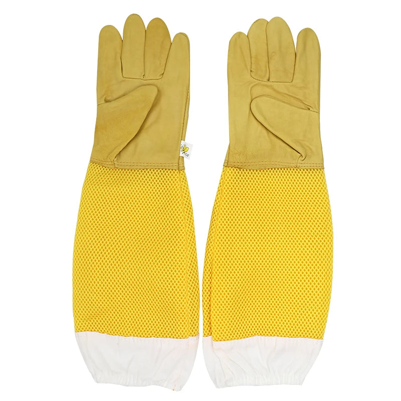 Ventilated Beekeeper Gloves with Protective Sleeves – Professional Anti‑Bee Apiculture Gloves