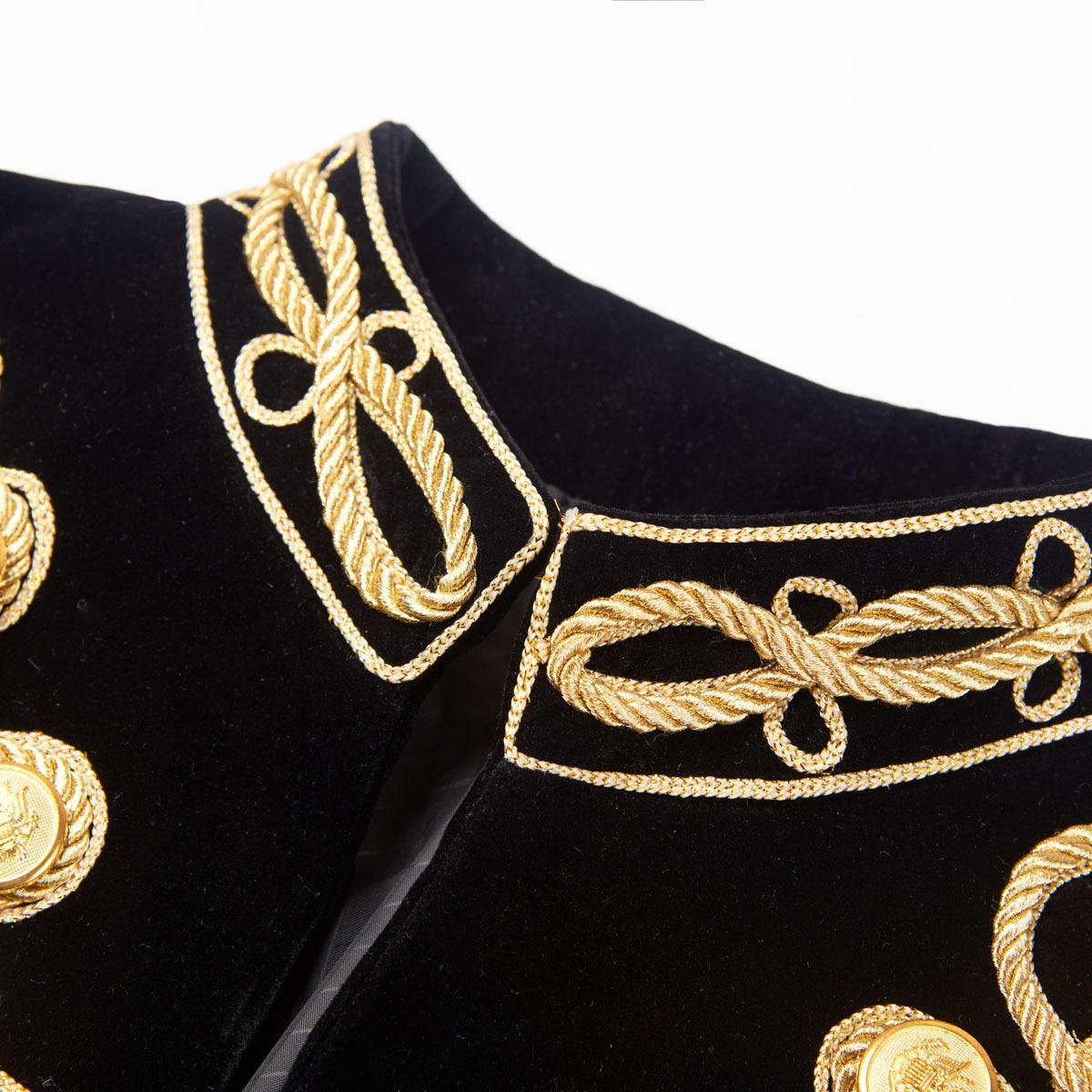 Black Men Braided Velvet Jacket Military Gold Braided Jacket Hussars Velvet Jacket Men Fashion Braided Jacket DJ Singer Stylish Jacket Vintage