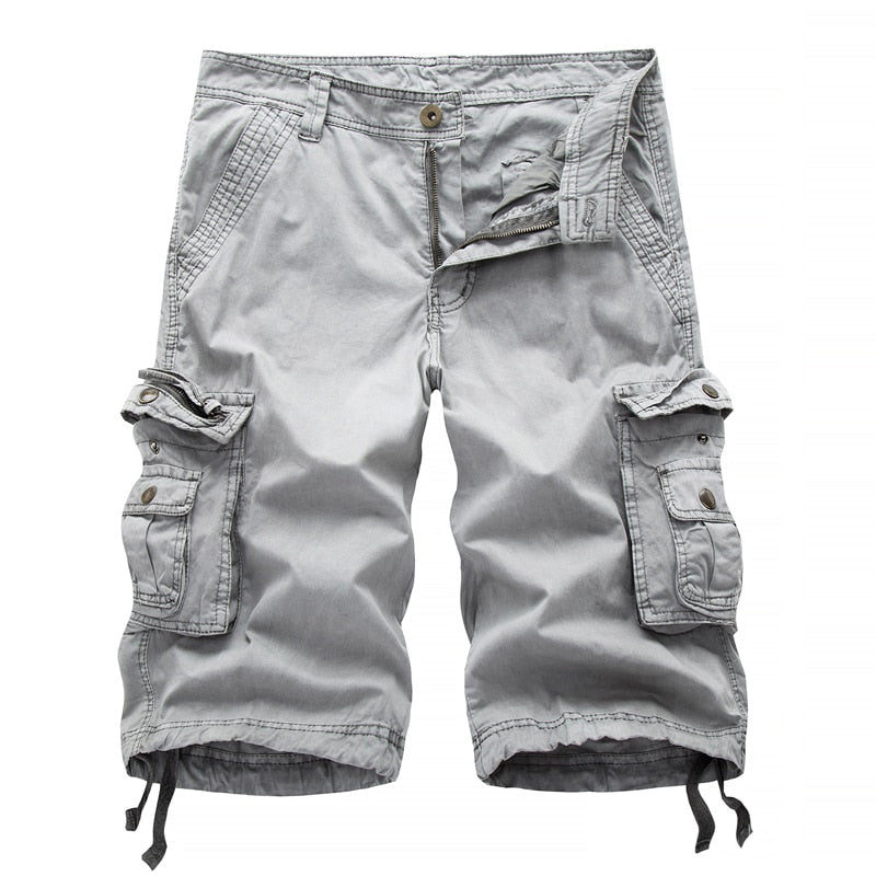Men's Cotton Cargo Shorts Spring Summer Men Army Military Tactical Homme Shorts Multi-Pocket
