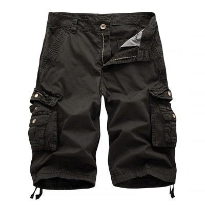 Men's Cotton Cargo Shorts Spring Summer Men Army Military Tactical Homme Shorts Multi-Pocket