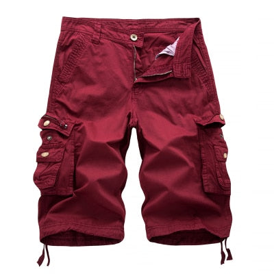 Men's Cotton Cargo Shorts Spring Summer Men Army Military Tactical Homme Shorts Multi-Pocket