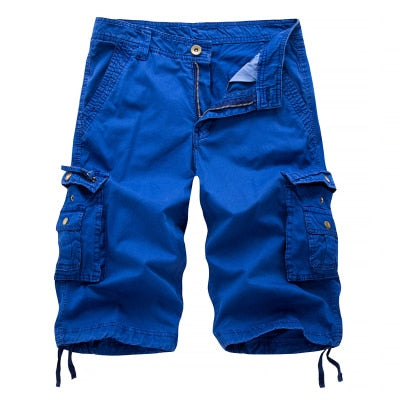 Men's Cotton Cargo Shorts Spring Summer Men Army Military Tactical Homme Shorts Multi-Pocket