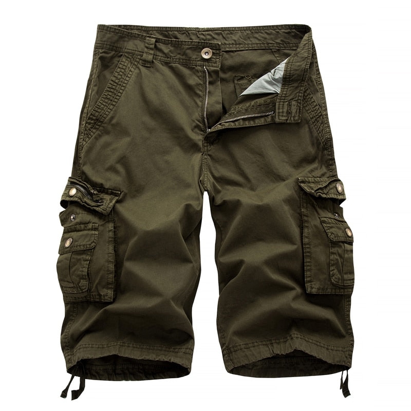 Men's Cotton Cargo Shorts Spring Summer Men Army Military Tactical Homme Shorts Multi-Pocket