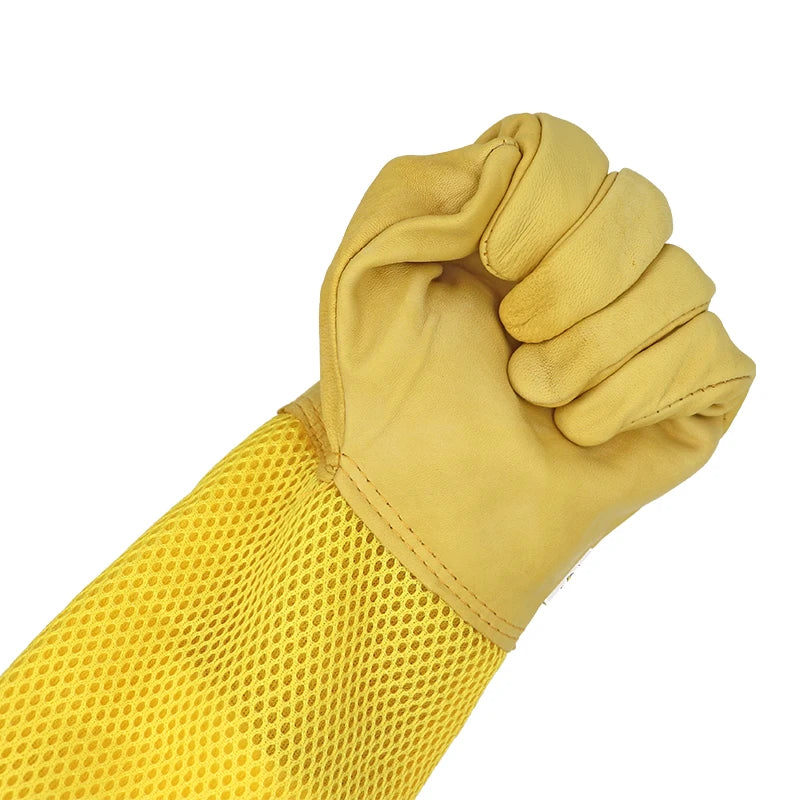 Ventilated Beekeeper Gloves with Protective Sleeves – Professional Anti‑Bee Apiculture Gloves
