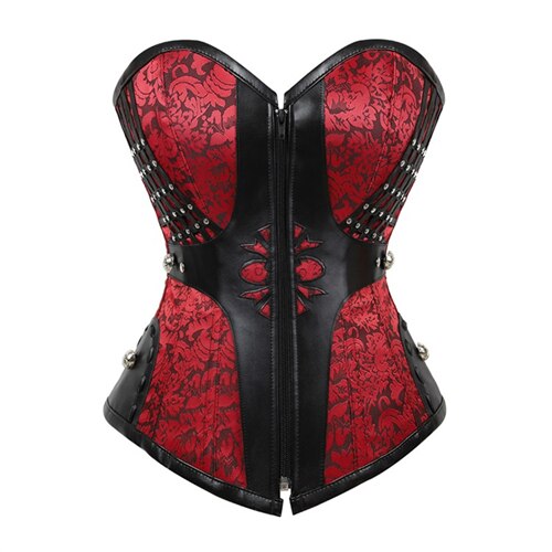 Overbust Corset and Bustiers Tops Red Black Gothic Corsets