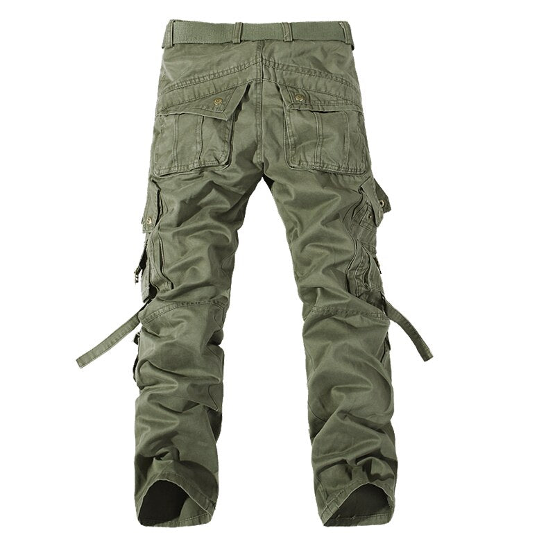 Men Cargo Pants Trouser Big Pockets Decoration