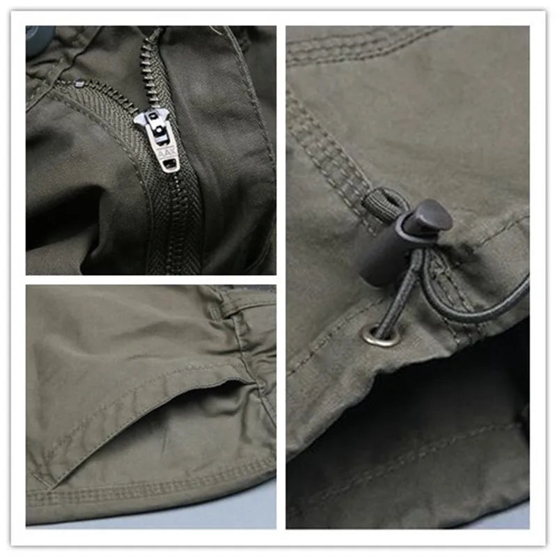Long Length Cargo Shorts Men Summer Casual Cotton Multi Pockets Hot Breeches Cropped Trousers Military Camouflage Shorts
