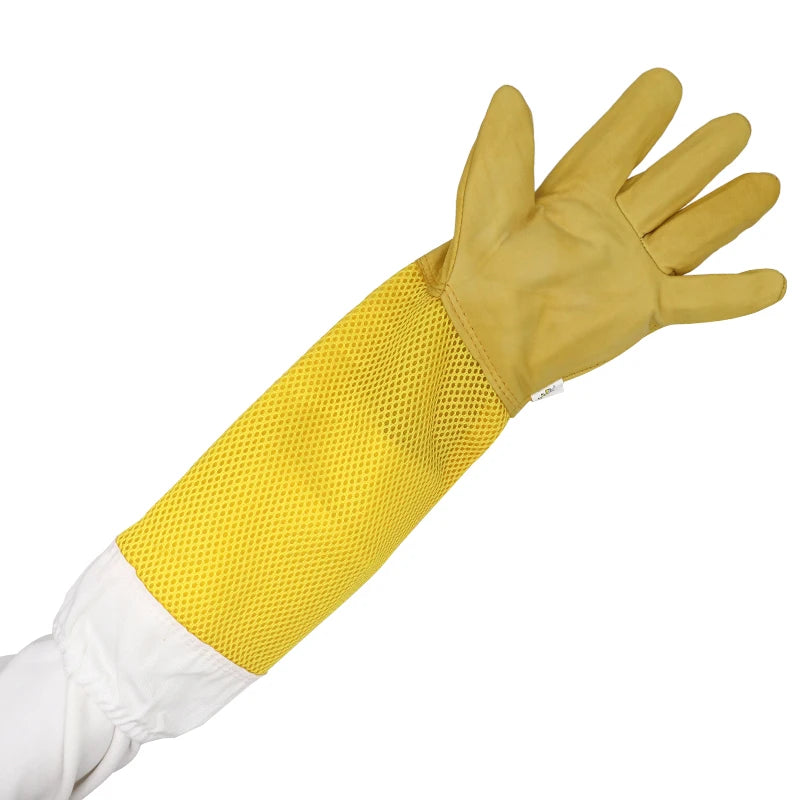 Ventilated Beekeeper Gloves with Protective Sleeves – Professional Anti‑Bee Apiculture Gloves