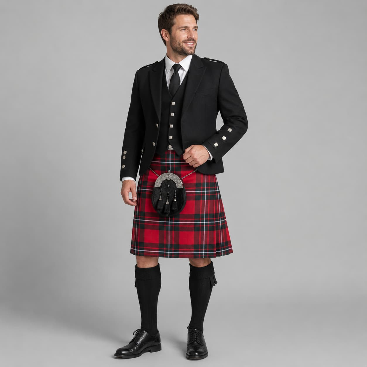 MacGregor Modern Tartan Kilt for Men | Traditional Scottish Highland Plaid Kilt