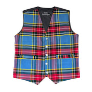 Plaid vest with visible brand name on a white background